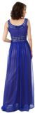 Round Neck Empire Cut Sequined Floor Length Prom Dress back in Royal Blue/Gold